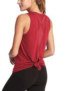 Women's Solid Color Knitted Tank <b>Top</b> O-Neck Sleeveless Casual Regular Fit <b>Red</b> - Product Image 2