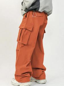 Pantalon cargo en toile 100% coton à taille haute personnalisable, effet délavé et vieilli, plusieurs poches, grande taille, logo personnalisable - Product Image 3