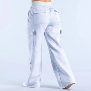 Pantalon de jogging pour femme, couleur personnalisée, très demandé, en molleton bouclette 100% coton, séchage rapide, écologique, coupe ample à jambe large, taille haute - Product Image 5