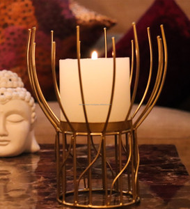 Elegante Portavelas de Aluminio Fundido Hecho a Mano, Tamaño y Color Personalizables para Decoración del Hogar Contemporánea/Industrial, Estilo Indio - Product Image 3