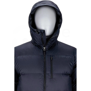 Veste matelassée à capuche pour homme, bleu marine, fermeture éclair, coupe-vent, manteau d'hiver décontracté, rembourrage en duvet, longueur normale, coque en polyester épaisse - Product Image 3