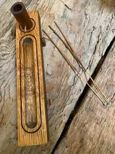 Porte-encens en bois avec cendrier, fait main, brûleur décoratif pour la maison spirituelle, cadeau décoratif - Product Image 6