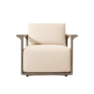 Sillón de Exterior Moderno y Lujoso de Teca Sólida con Asiento Profundo, Resistente a la Intemperie, para Patio, Jardín, Resort, Villa, Hotel, Muebles Comerciales - Product Image 1