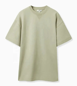 T-shirt en coton tricoté 100% uni, coupe ample et épaules tombantes, style moderne et décontracté, pour hommes et femmes, dernière tendance de la mode - Product Image 6