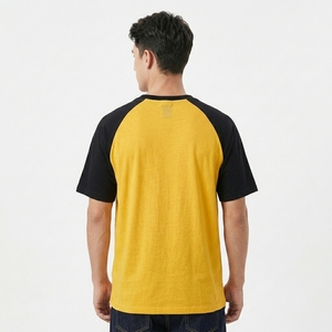 Camisetas Extra Grandes Lisas con Logotipo Personalizado, 100% Algodón para Hombre, Estampado Informal, Manga Raglán Tejida, Camiseta Personalizada a la Moda - Product Image 4
