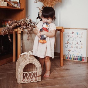 Woven rattan <b>dog</b> <b>walk</b> along <b>toy</b> animal <b>toys</b> for kids pull puppy on wheels excellent quality - Product Image 6