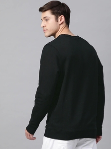 Sudadera Negra de Cuello Redondo para Hombre, Corte Regular, Logotipo Estampado, Informal, Tejida, 100% Algodón, para Otoño - Product Image 5