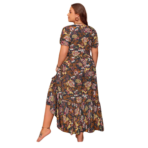 Vestido Largo Floral de Verano para Mujer, Cuello Cuadrado, Estilo Casual - Product Image 3