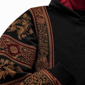 Sudadera con Capucha Personalizada para Hombre, Estampado Dorado Barroco, Estilo Urbano de Invierno, Hip Hop, Chaqueta de Forro Polar Extra Grande, Sudadera Informal con Capucha - Product Image 3
