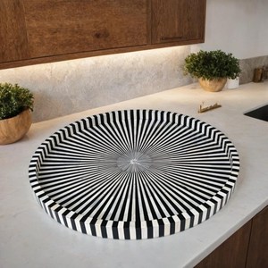 Plateau de service de luxe en os incrusté, fait main, décoratif, pour le thé et le café, prix d'exportation - Product Image 4