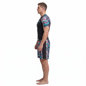 Ensemble de shorts de boxe unisexe pour adultes, imprimé par transfert thermique, évacuation de l'humidité, séchage rapide, fibre de bambou, élasthanne, 220g, une pièce - Product Image 3