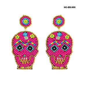 ต่างหูพู่ประดับลูกปัดทำมือสำหรับผู้หญิง สแตนเลสสตีล สไตล์วินเทจ เหมาะสำหรับงานปาร์ตี้ เครื่องประดับโดดเด่น ของขวัญ คอลเลคชั่น Harfii - Product Image 2