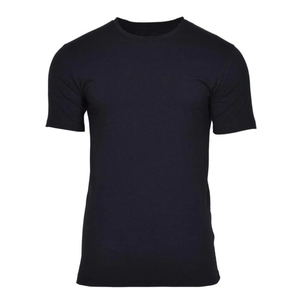 T-shirt décontracté pour homme, noir, coupe ajustée, manches courtes, col rond, couleur unie, jersey tricoté, longueur standard, design uni - Product Image 5