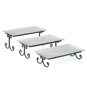 Juego de Soportes para Pastel Rectangulares de 3 Niveles, Metálicos, Reutilizables, Solo se Lavan a Mano - Product Image 3