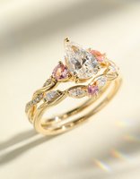 Bague de fiançailles ANSTER personnalisée élégante en or jaune 14K 18K avec diamant taille poire 1,5ct 2ct, bijou de mariage et de tous les jours, cadeau pour femme