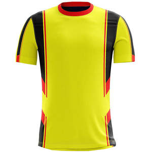 เสื้อฟุตบอล RICSA สำหรับผู้ชาย สีเหลือง แดง ดำ แบบซับลิเมชั่น คอกลม แห้งเร็ว ผ้าโพลีเอสเตอร์ 240 กรัม เสื้อกีฬา - Product Image 1