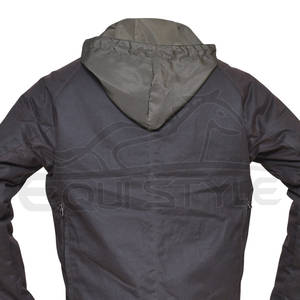 Veste de chasse en toile cirée, résistante à l'eau et au vent, marron, à capuche, pour le camping en plein air, avec logo brodé, veste de chasse pour homme - Product Image 5