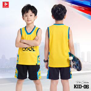 Ensemble Maillot de Basketball Luxe Tendance pour Enfants – Débardeur Col V en Polyester à Séchage Rapide – Tenue de Sport KID-06 Just Play - Product Image 1