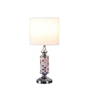 Lampada da tavolo moderna in vetro mosaico bohémien cromato Vicki da 24 pollici - Product Image 4