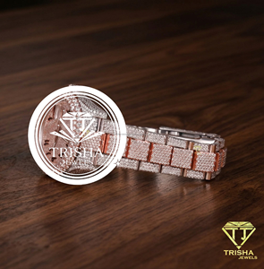 นาฬิกาข้อมือเพชรสองสีสุดหรูสำหรับผู้ชาย นาฬิกาแฟชั่นระดับพรีเมียม - Product Image 3