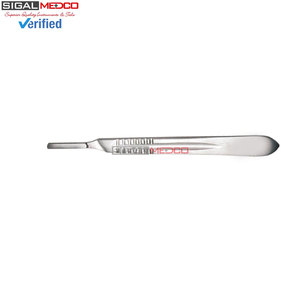 Lames de scalpel manuelles 100 pièces, Dermablade en acier à haute teneur en carbone, emballées individuellement, 1 manche de scalpel chirurgical, certifié CE, tranchant SIGAL - Product Image 5