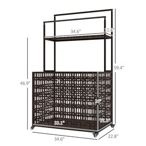 Cesto portaoggetti galleggiante in rattan intrecciato per piscina con portasciugamani e carrello con ruote - Product Image 3