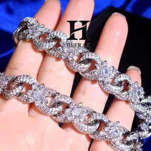Bracelet gourmette fleur en diamant de laboratoire de luxe en gros, personnalisé, en argent 925, avec grappe d'étoiles en or massif, fabricant de chaînes gourmette cubaines - Product Image 4