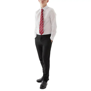 Uniforme scolaire formel pour garçons avec chemise à manches courtes et pantalon coupe droite, conçu pour le code vestimentaire scolaire. - Product Image 1