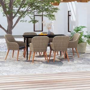 Conjunto de Comedor para Jardín en Marrón y Negro - Product Image 1