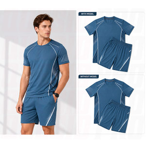 Ensemble T-shirt à manches courtes et short de course à séchage rapide pour homme – Tenue de sport respirante et légère pour l'entraînement en salle de sport - Product Image 5
