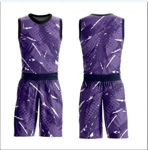 Ensemble de shorts de basket-ball pour hommes en polyester respirant imprimé par transfert thermique, couleur personnalisée, séchage rapide, ensemble uniforme, vêtements de sport - Product Image 5