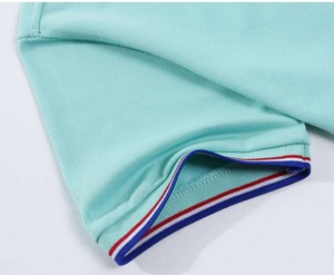 Nouveau T-shirt décontracté à manches courtes et fermeture éclair, élégant et tendance, en jersey uni, doux, respirant, séchage rapide, sportif, personnalisable - Product Image 6