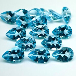 Natural Sky Blue <b>Topaz</b> Pear Cut Gemstone 10mm 7mm Blue <b>Topaz</b> Stone Loose Gemstones Wholesale Bulk Lot For Jewelry Making - Product Image 4