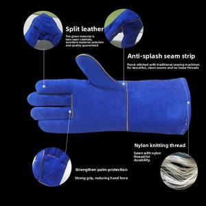 Safety Tig Welding <b>Gloves</b> Premium Goatskin Leather Fire Resistant Aluminium Welding <b>Glove</b> Protective Hand Welder <b>Gloves</b> - Product Image 3