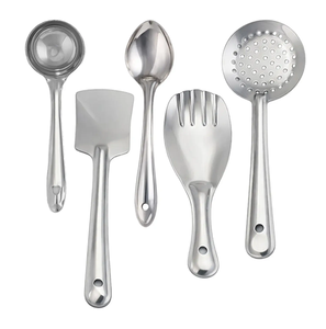 Cuchara de cocina de acero inoxidable, espátula plateada, apta para lavavajillas, juego de utensilios de cocina a bajo precio - Product Image 1