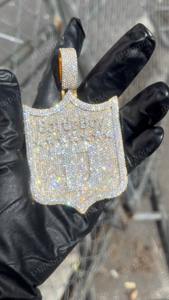 Pendentif Moissanite Personnalisé avec Logo, Style Hip Hop, Bijoux pour Hommes, Argent Sterling 925 Plaqué Rhodium, Certifié GCI & IDGL - Product Image 2