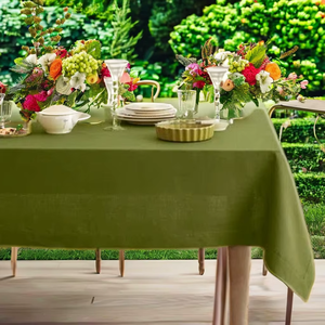 60x90 Moss Green Cotton <b>Table</b> <b>Cover</b> Rectangle Custom Sizes Colors Options Farmhouse <b>Table</b> Cloth Natural Dining <b>Table</b> Cloth - Product Image 5