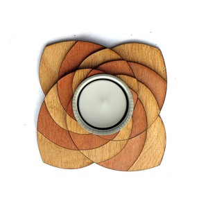 Creative Handmade Eco-Friendly Wooden Flower Shape Heat Resistant <b>Tea</b> <b>Light</b> <b>Holder</b> for Home Decoration - Product Image 5
