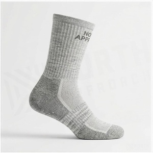 Chaussettes de randonnée respirantes North Approach Crew Socks grises pour adultes, saison printemps - Product Image 3