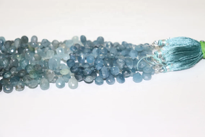 Cuentas en forma de pera facetadas de Aguamarina musgo 8*6mm 9 pulgadas piedra Natural de corte lateral para la fabricación de joyas - Product Image 3