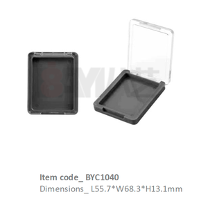 Boîte à maquillage compacte rectangulaire en bambou avec fenêtre transparente pour poudre pressée, fard à paupières, bronzer, blush - Product Image 1