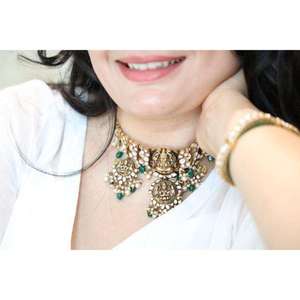 Conjunto de Joyería de Plata con Perlas Incrustadas en Forma de Sol, Inspirado en Sabyasachi, Diseño Lakshmi Kundan, Gargantilla de Plata 925 - Product Image 4