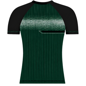 Camiseta Deportiva Personalizada de Manga Corta con Cuello Redondo, Color Verde Oscuro y Negro, Estilo Raglán, Uniforme de Equipo para Entrenamiento Atlético, Transpirable y de Alto Rendimiento - Product Image 2