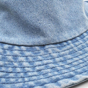 Chapeau Bob en Jean Délavé et Vieilli Personnalisable, Vente en Gros, Logo Brodé Personnalisé, Casquette de Pêcheur Vintage à Large Bord - Product Image 5