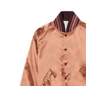 Chaqueta Bomber de Satén con Cuello Alto Bordado Personalizado para Hombre, Ropa de Invierno, Chaqueta de Satén Transpirable - Product Image 2