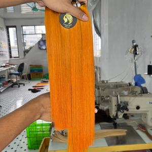 Extensions de cheveux humains vierges vietnamiens doublement tirés CDYHAIRVN, couleur gingembre cuivré, couleur personnalisée, correspondance de couleur de l'anneau, texture naturelle droite - Product Image 2