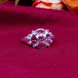 Anillo Clásico de Plata de Ley 925 con Turmalina y Topacio Blanco para Mujer, Joyería para Bodas - Product Image 4
