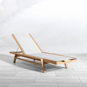 เตียงอาบแดดไม้สักพร้อมผ้าสลิง ทันสมัย เป็นมิตรกับสิ่งแวดล้อม ป้องกันรังสียูวี เหมาะสำหรับสระว่ายน้ำกลางแจ้ง สำหรับโรงแรมและวิลล่า - Product Image 6