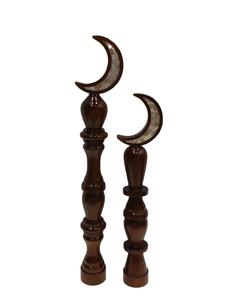 Ramadán Decoración de madera Festival islámico Mesa Centro de mesa Eid Mubarak Luna creciente Colgante Arte de la pared Ornamento - Product Image 2