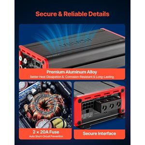 เครื่องขยายเสียงรถยนต์ 4 แชนแนล แบบ Class D  รองรับการเชื่อมต่อแบบ Bridgeable กำลังขับสูงสุด 4 x 272 วัตต์ ที่ 4 โอห์ม / 4 x 400 วัตต์ ที่ 2 โอห์ม  แบบ Full Range - Product Image 5